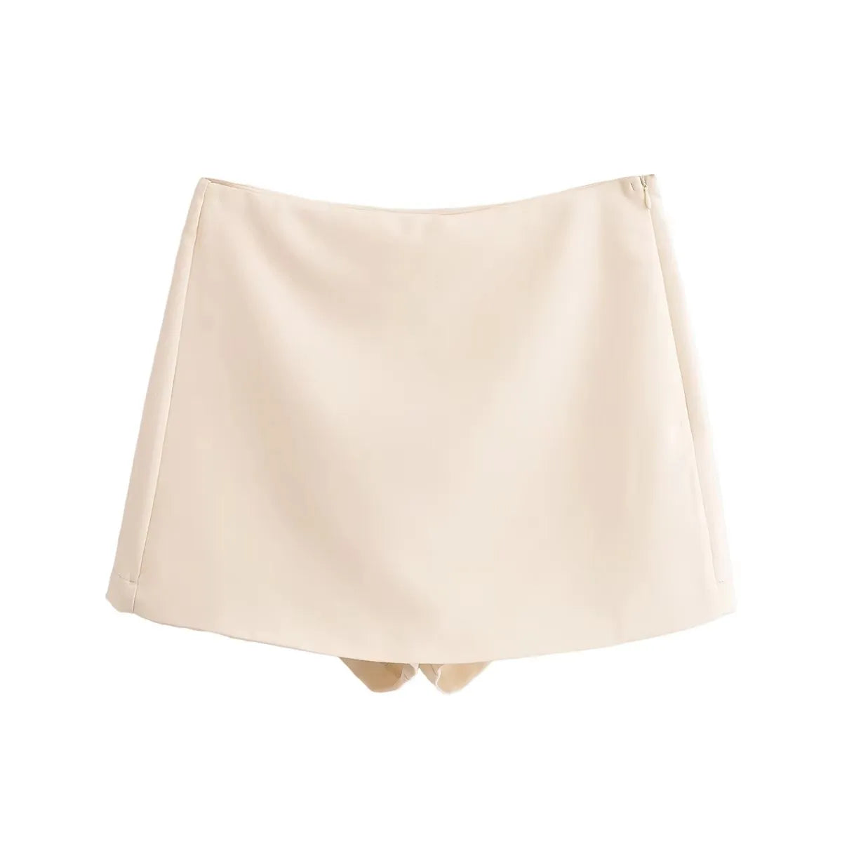 TFMLN New Spring Women Solid Skort Fashion Causal Side Zipper Mini Shorts Skirts Vintage High Waist Streetwear Shorts Skirts